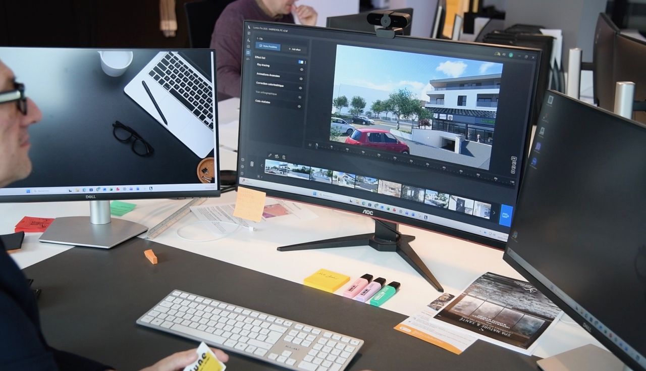 À l'agence — montage des films de projets